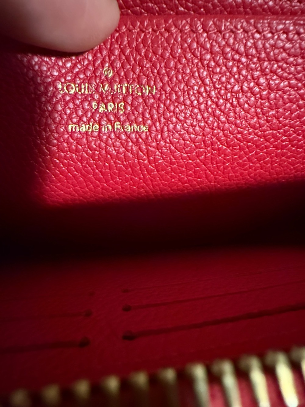 Louis Vuitton Red Embossed Monogram Zippy Wallet - Picture 7 of 9